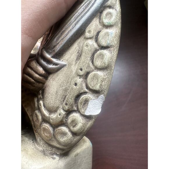 VTG 1971 GARE BY KEITH WHITE PAWM CHESS FIGURINE CERAMIC REPLACEMENT PIECE FLAWS - Picture 6 of 8